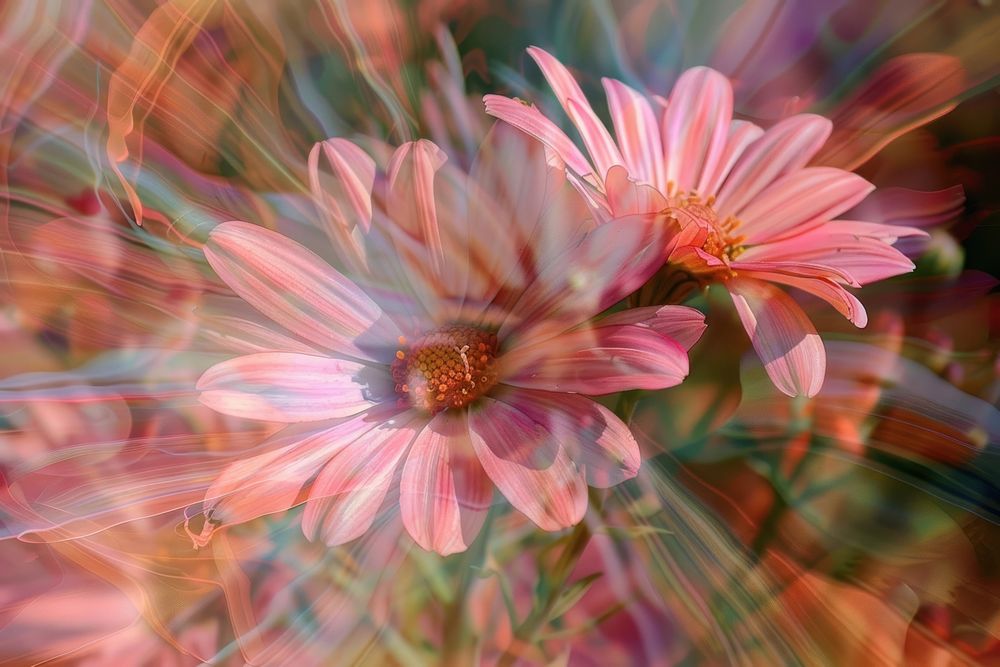 Distorted pink flower blossom pattern petal.