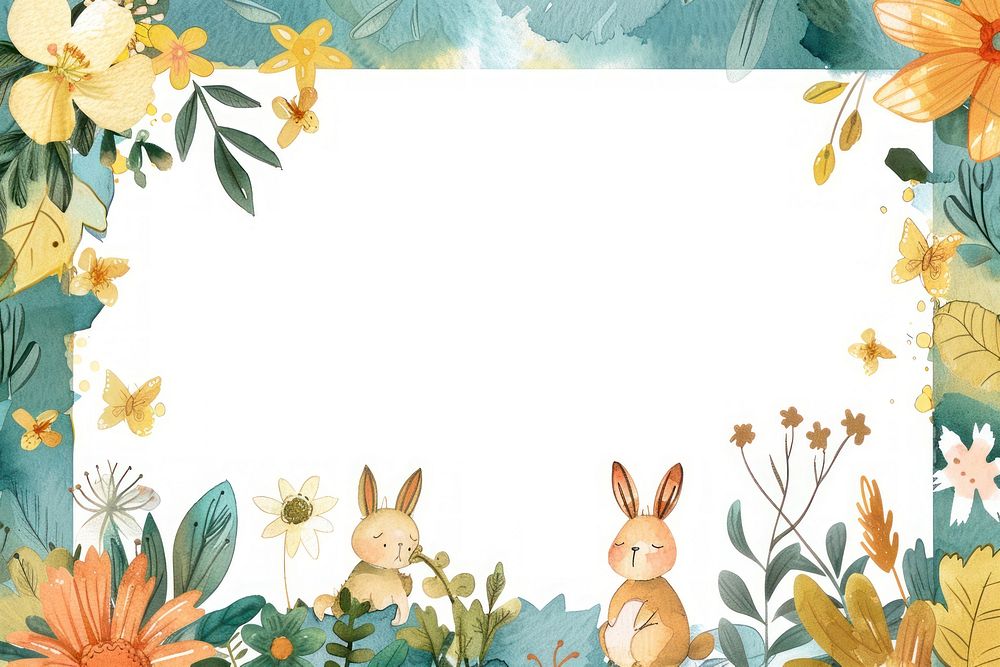 Doodle cute frame pattern nature backgrounds.