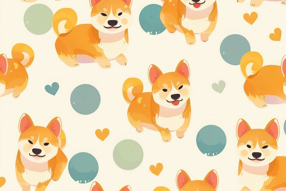 Dog illustration cute wallpaper pattern mammal animal.