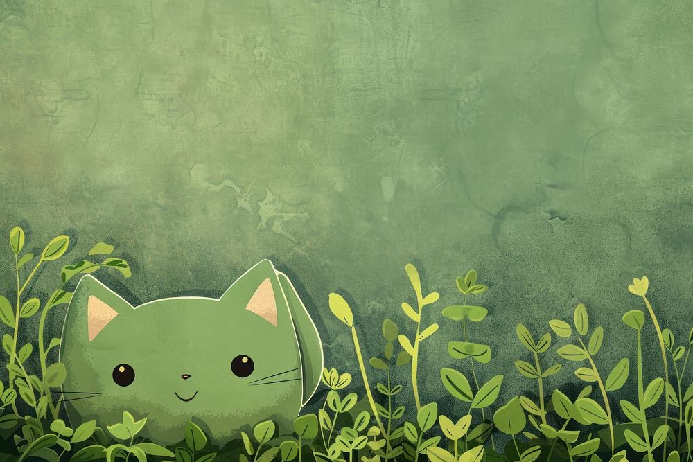 Green cute wallpaper cartoon plant backgrounds.