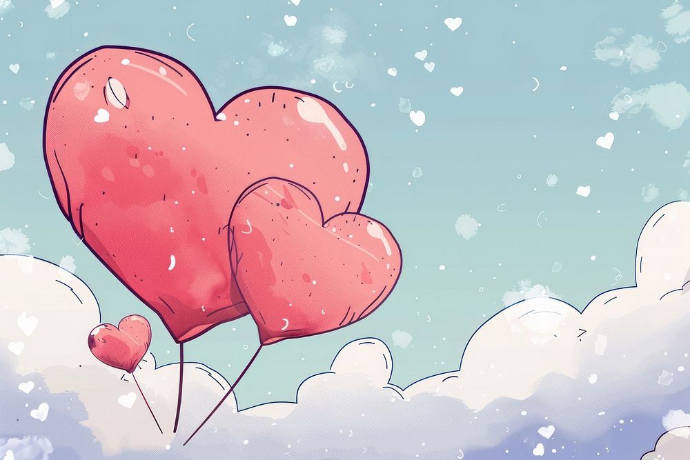 Heart illustration cute wallpaper creativity outdoors balloon.