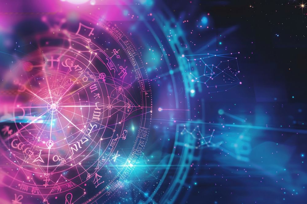 Horoscope abstract illuminated backgrounds technology.