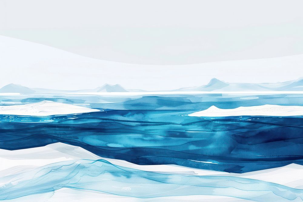 Illustration abstract arctic sea outdoors glacier nature.