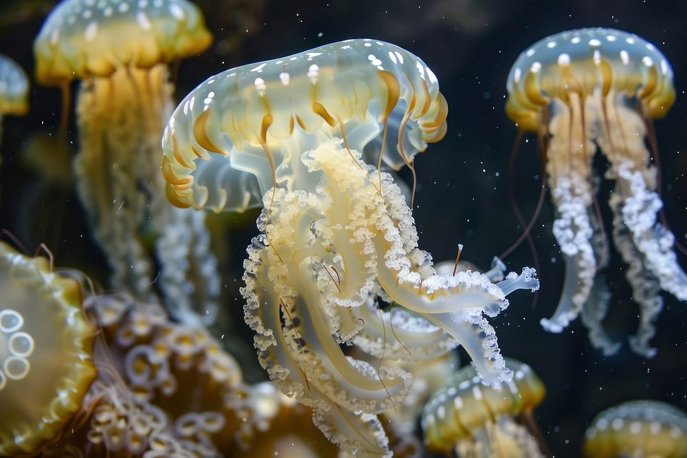 Jellyfish in the sea animal human invertebrate.