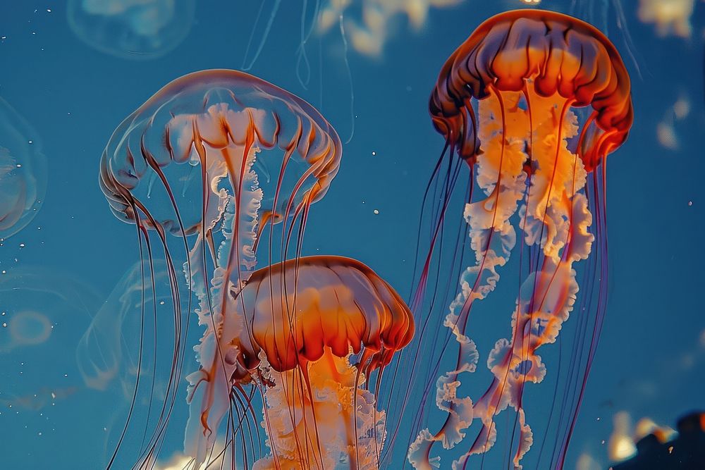 Jellyfish in the sea human invertebrate transparent.