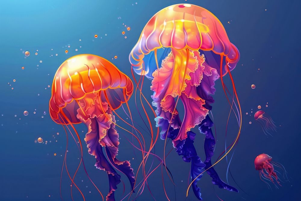 Jellyfish illustration cute wallpaper outdoors nature human.