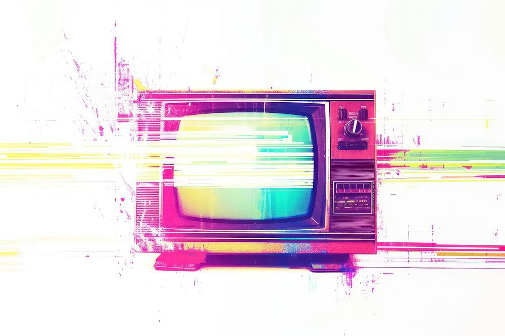 Retro glitch noise static television overlay effect screen electronics technology.