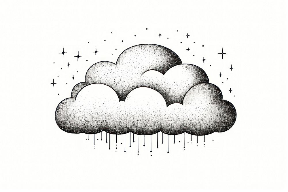 Cloud celestial drawing sketch white.