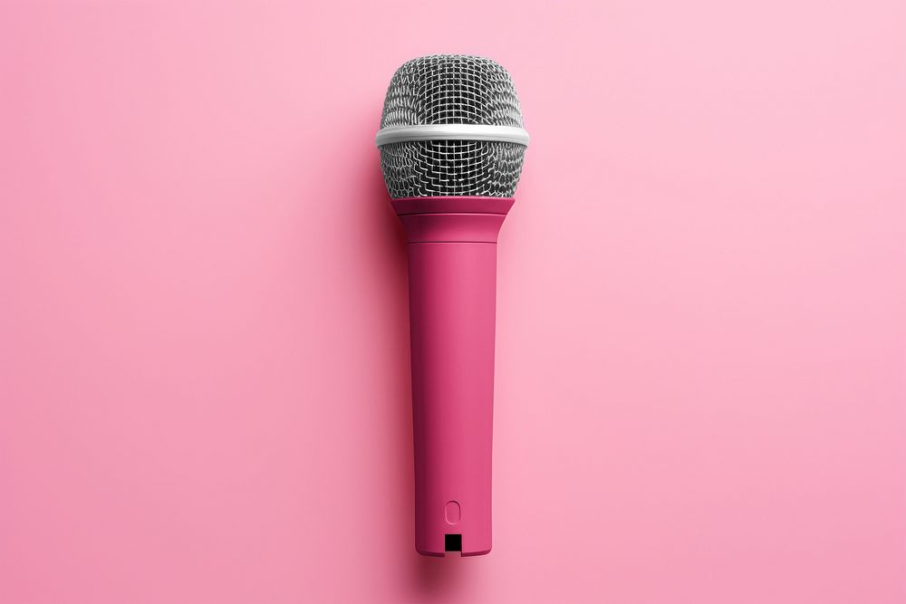 Pink microphone mockup psd