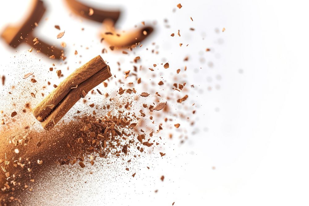 Cinnamon white background ingredient chocolate.