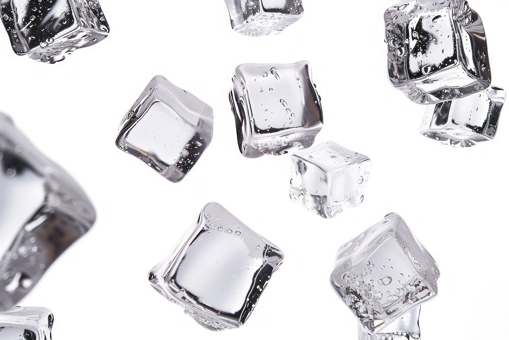 Ice cubes backgrounds crystal jewelry.