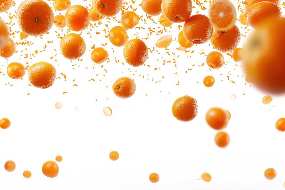 Orange fruits backgrounds white background splattered.