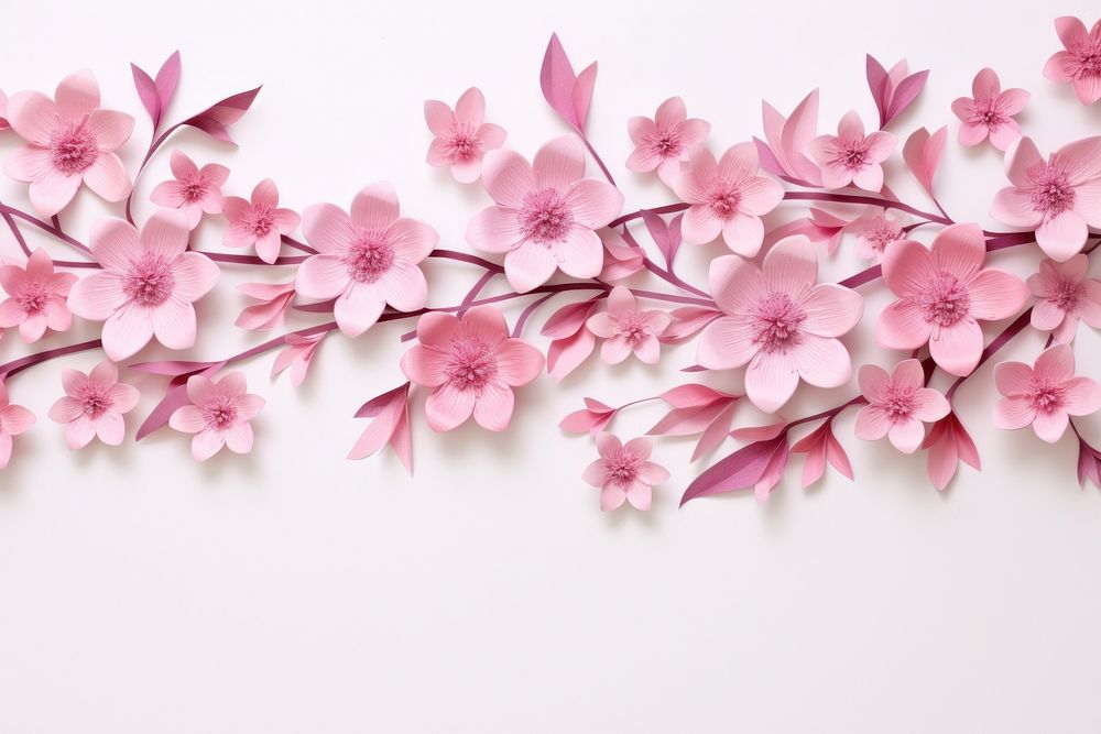 Pink flower floral border backgrounds blossom petal.
