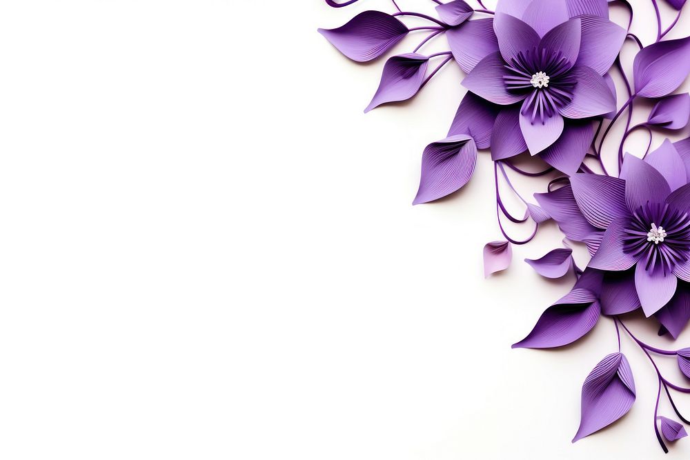 Purple floral border backgrounds pattern flower.