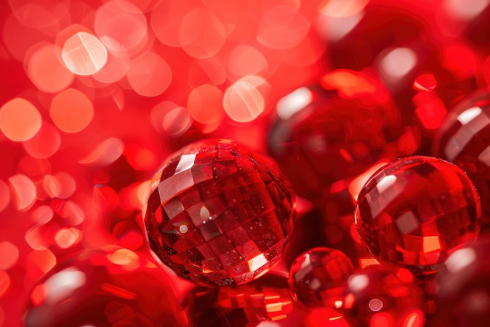 Red crystal balls background backgrounds illuminated celebration.