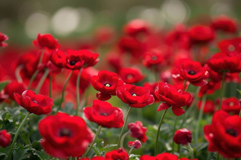 Red flowery wallpaper background outdoors blossom nature.