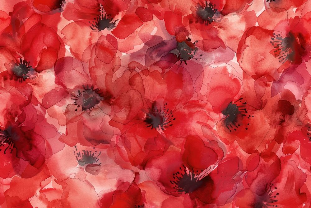 Red flowery watercolor wallpaper background backgrounds nature petal.