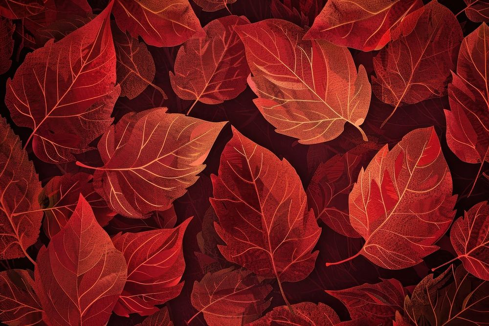 Red leafy illustration wallpaper nature plant backgrounds.