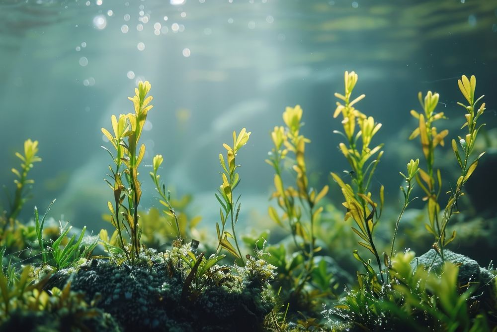 Seaweeds growing in the sea underwater vegetation outdoors.