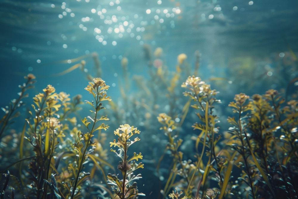 Seaweeds growing in the sea underwater outdoors nature.