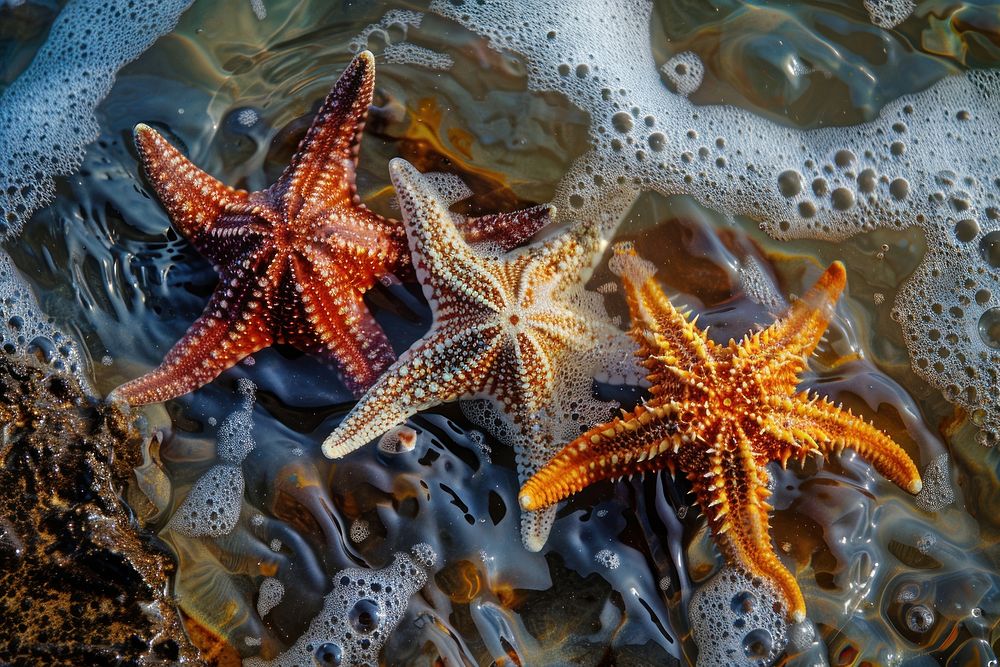 Starfish in the sea animal human invertebrate.