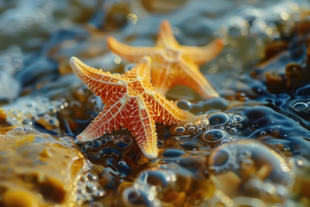 Starfish in the sea animal invertebrate underwater.