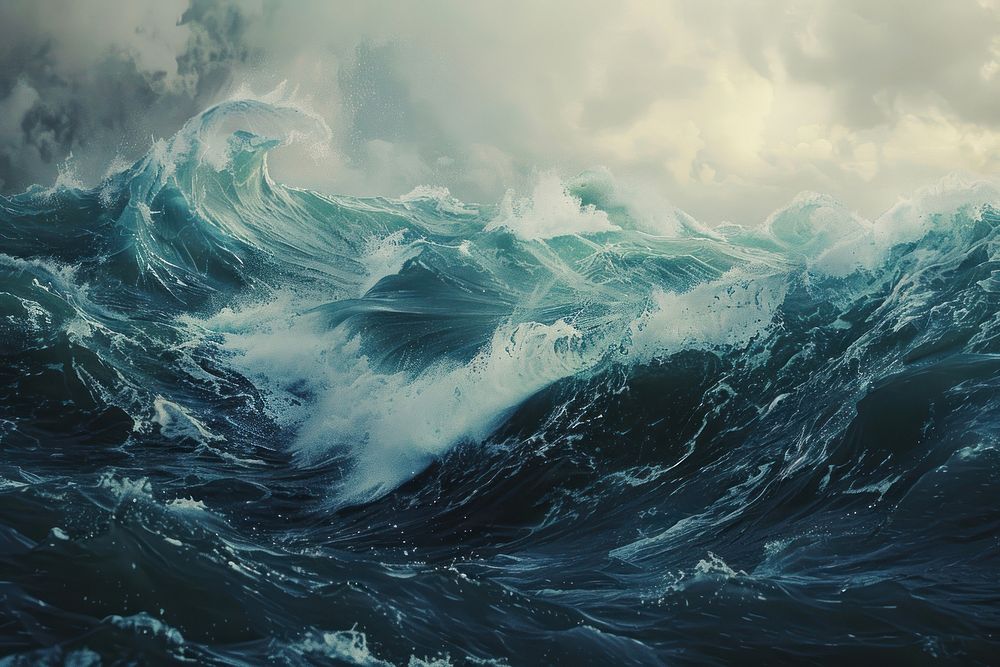 Strong sea waves outdoors nature ocean.
