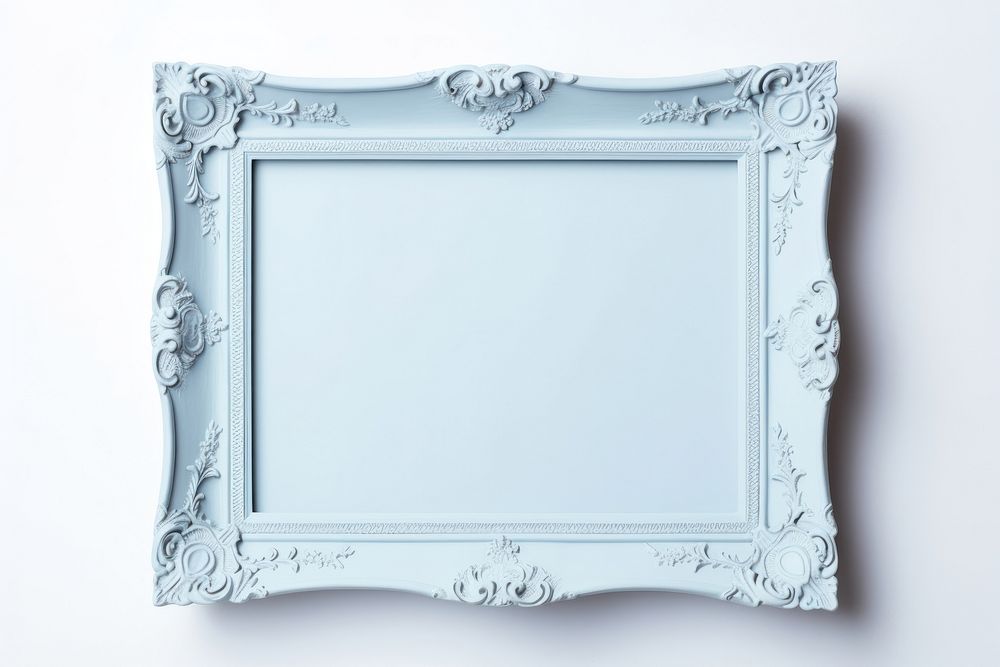 Mirror frame white blue.