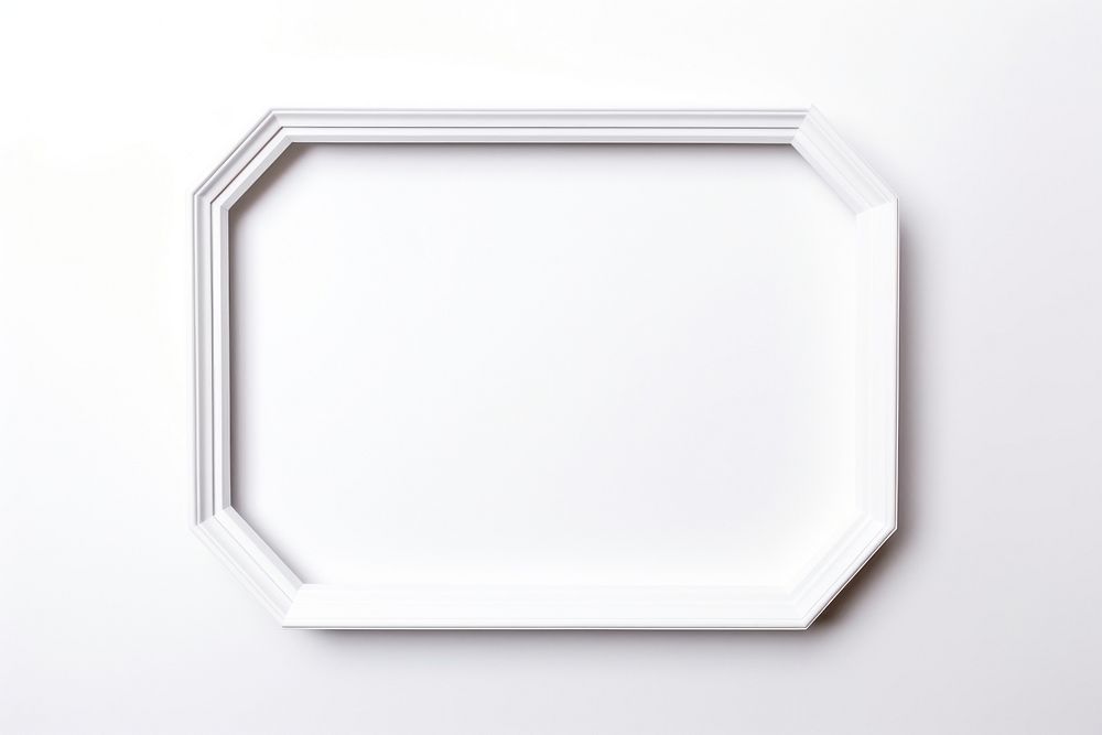 Hexagon frame white white background.