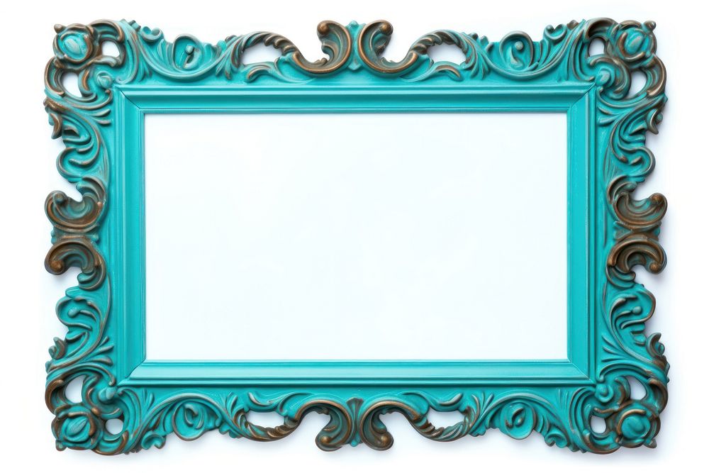 Turquoise backgrounds frame white background.