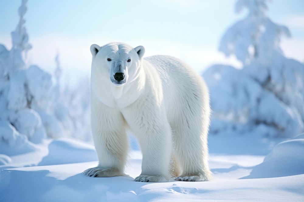Polar bear wildlife mammal animal.