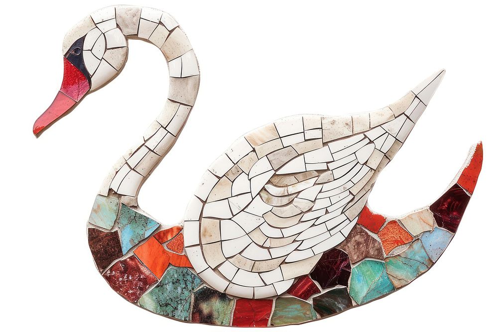 Mosaic tiles of swan animal nature bird.