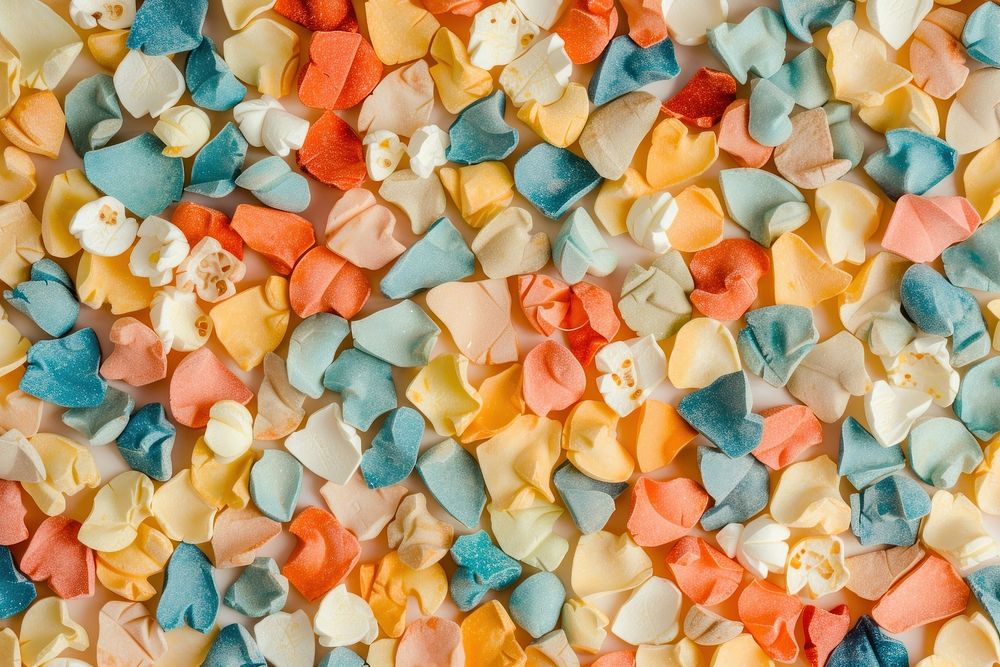 Mosaic tiles of popcorn confectionery backgrounds dessert.