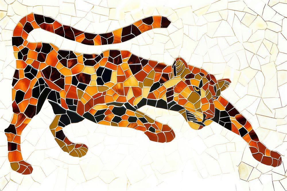 Mosaic tiles of leopard backgrounds animal mammal.