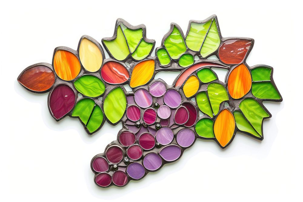 Mosaic tiles of grape jewelry glass art.