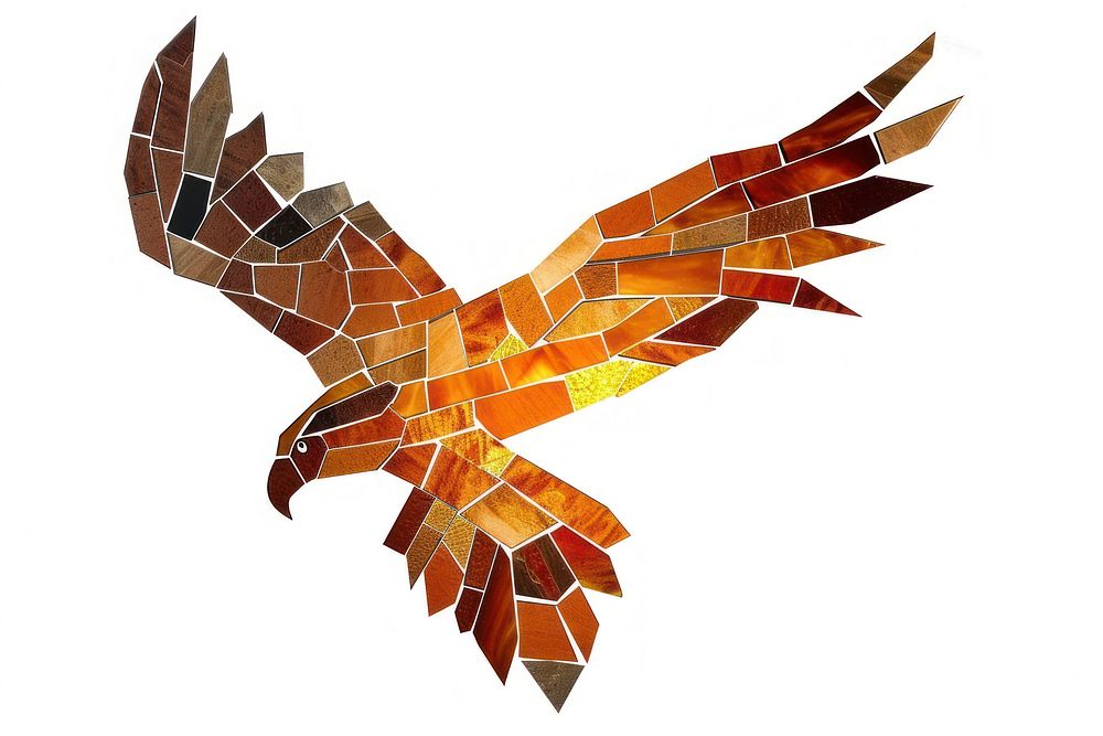 Mosaic tiles of eagle art white background creativity.