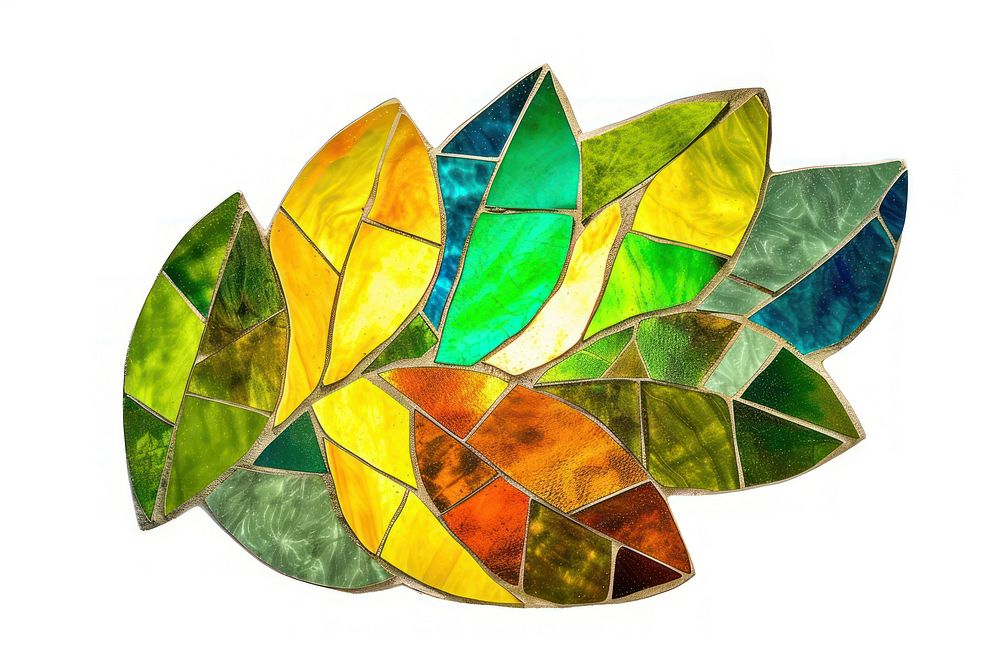 Mosaic tiles of magolia jewelry shape leaf.