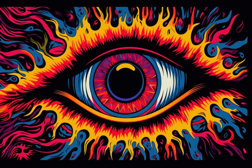 Devils eye art graphics pattern.