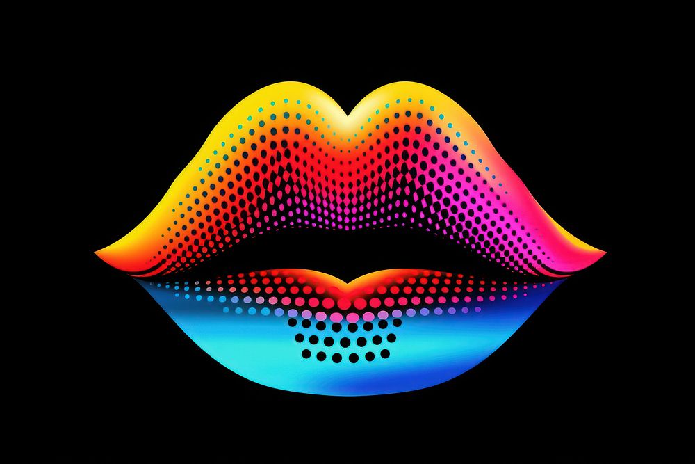 Lips abstract graphics pattern.
