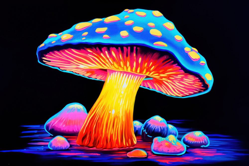 A mushroom fungus agaric purple.