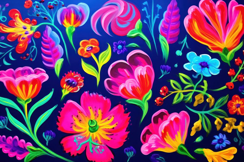 Floral pattern purple backgrounds painting.
