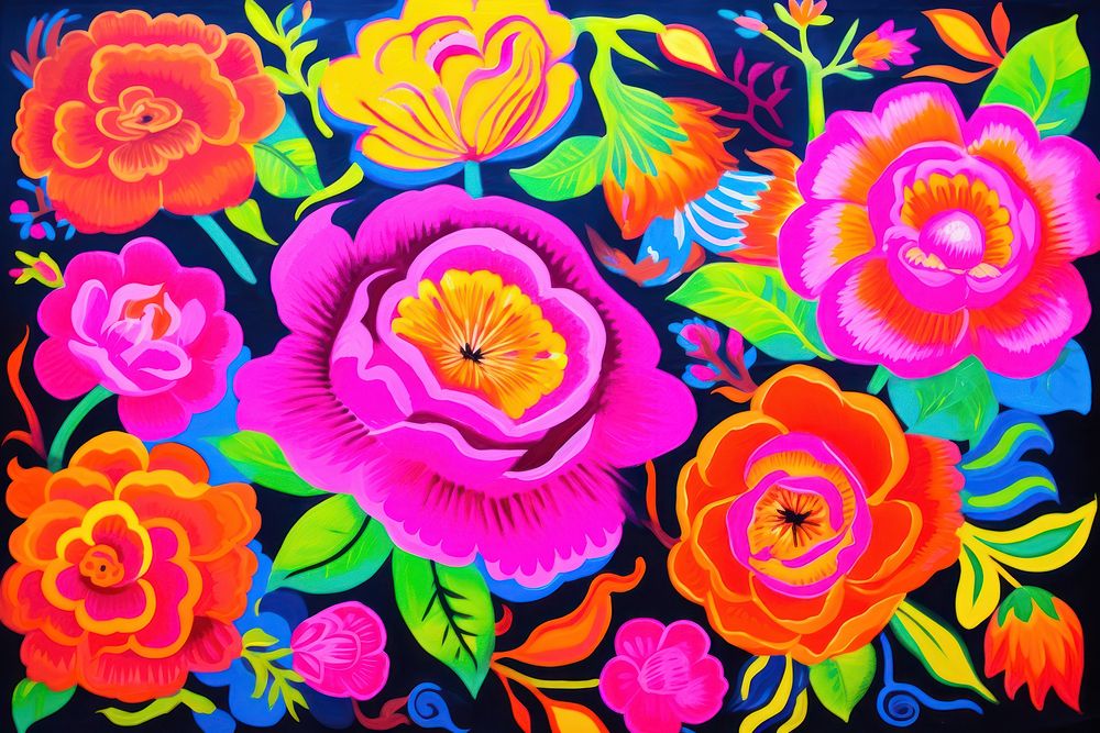 Floral pattern backgrounds painting flower.