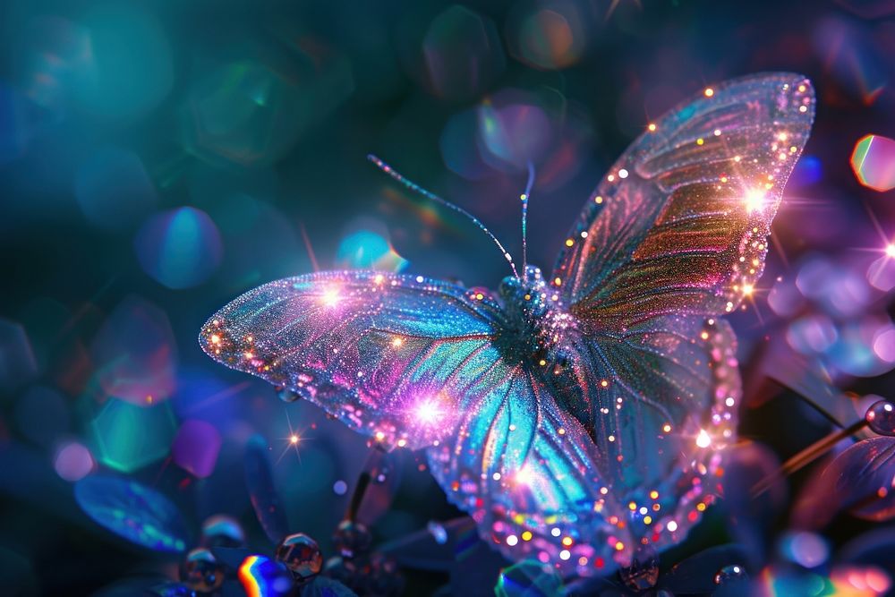 Butterfly glitter ethereal light.
