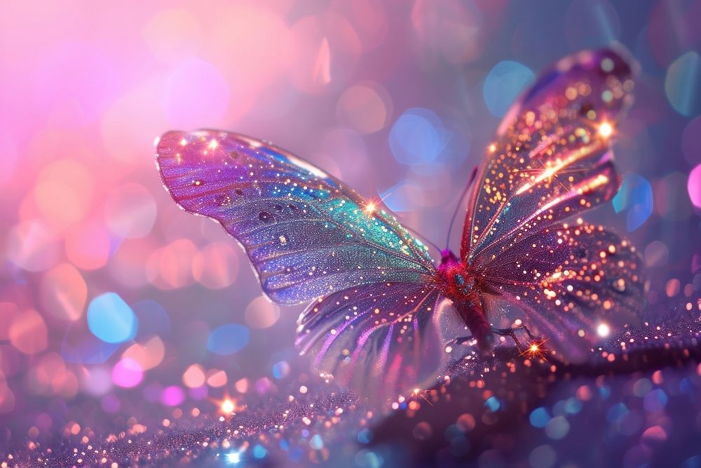 Butterfly glitter ethereal illuminated.