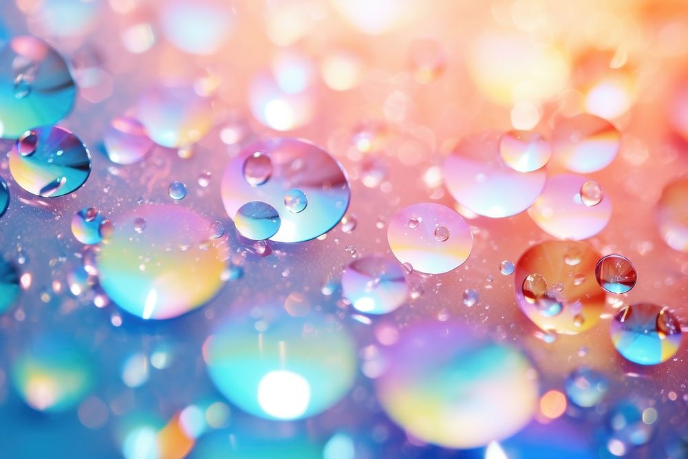 Holographic water drop background backgrounds glitter rainbow.