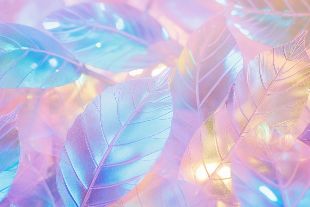 Holographic leaf texture backgrounds plant lightweight.