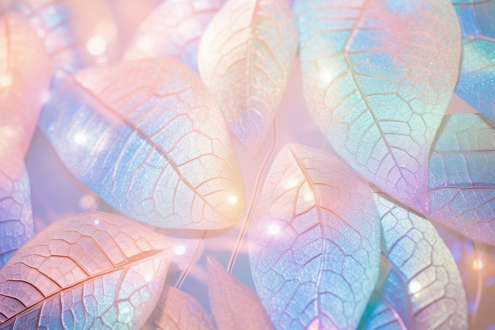 Holographic leaf texture backgrounds outdoors nature.