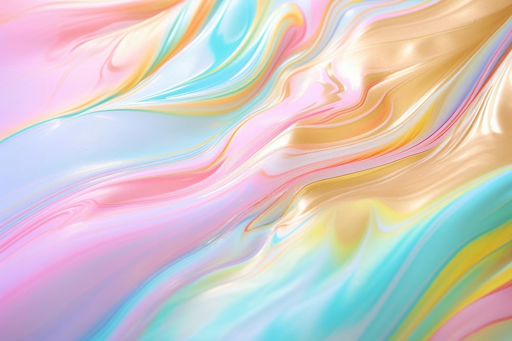 Holographic gold fluid art backgrounds rainbow pattern.