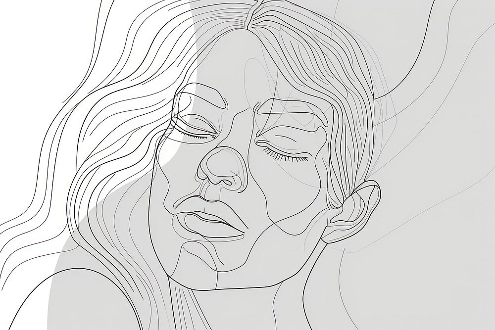 Women face pattern drawing sketch.