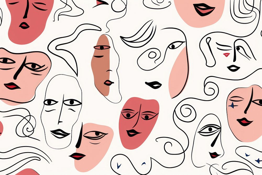 Women face pattern art backgrounds.
